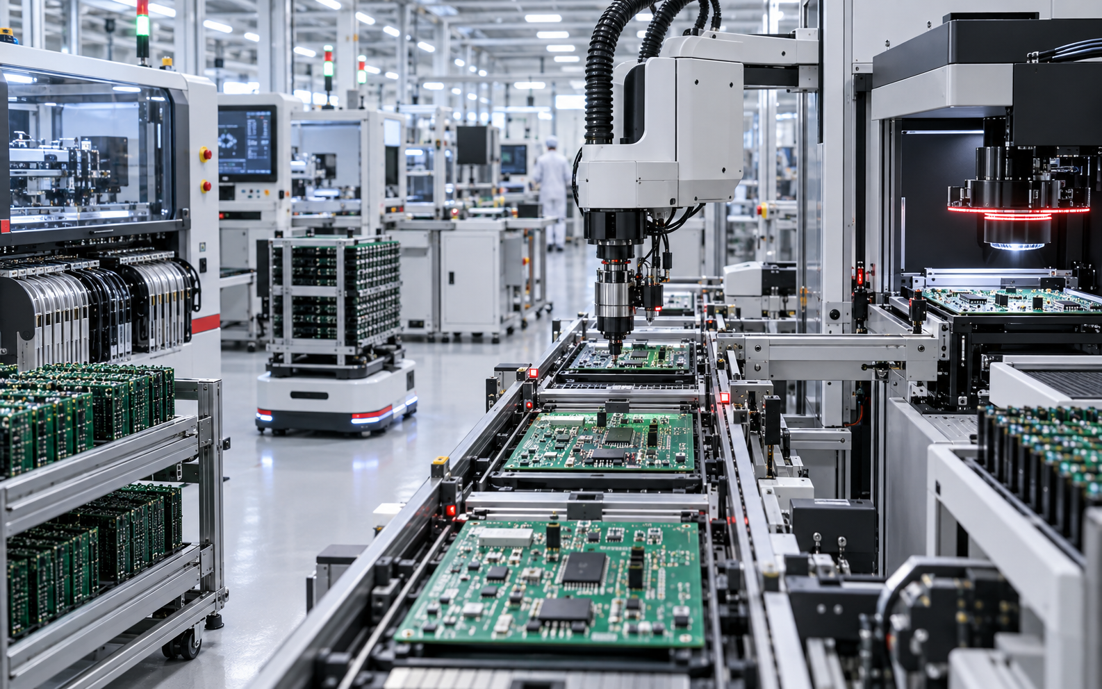 电子制造行业的自动化 PCB 生产线